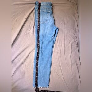 High Waisted Distressed Straight Jeans (Size 10)